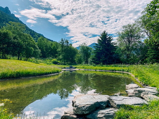 lake and mountains