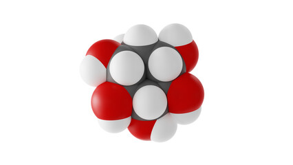 inositol molecule, carbocyclic sugar molecule molecular structure, isolated 3d model van der Waals