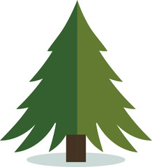Christmas tree vector icon. Modern style fir symbol in color for holiday decoration