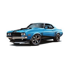 blue and black muscle car