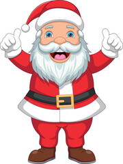 Santa Claus gives thumbs up cartoon