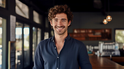Man working in coffee shop