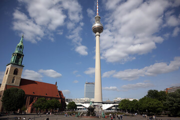 Obraz premium Anblick von Alexanderplatz Berlin