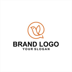 outline bird talk logo company