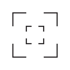 Fototapeta premium Camera frame viewfinder screen icon, Vector flat illustration on white background..eps