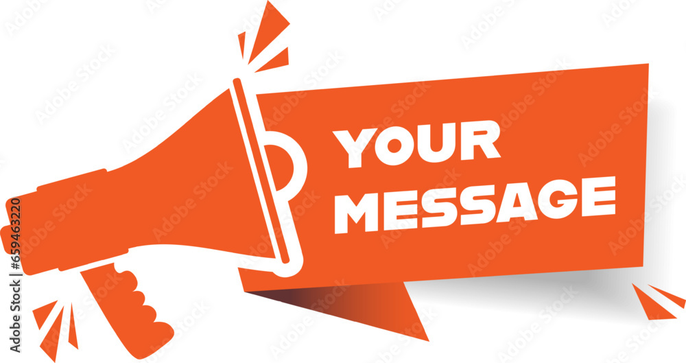 Poster megaphone icon with frame for your text