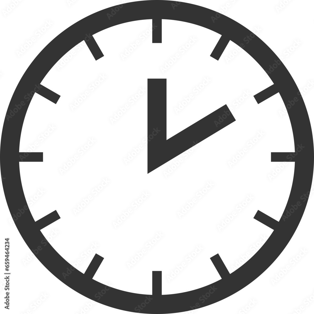 Poster clock icon vector. flat design element watch isolated on white background.