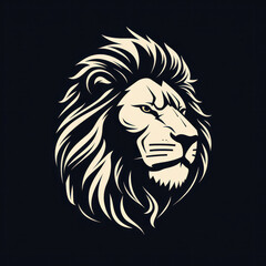 Majestic Lion Head: Detailed Illustration in Graphic Style