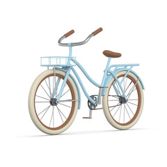 Fototapeta na wymiar 하늘색 바구니 자전거 Sky Blue Basket Bicycle