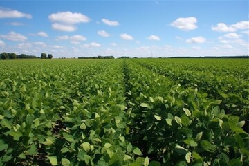 Fototapeta na wymiar A vibrant soybean farmland. Generative AI