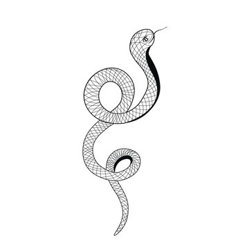 recommend clip art: Tattoo snake. Vector stock illustration. Snake silhouette illustration. Black serpent. Isolated on a white background.