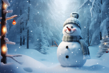 Fototapeta premium A snowy sentinel in the midst of a serene natural wonderland, watching over the wilderness.