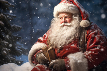 A Santa from days of yore, still bringing joy."