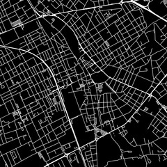 1:1 square aspect ratio vector road map of the city of  Legnano in Italy with white roads on a black background.