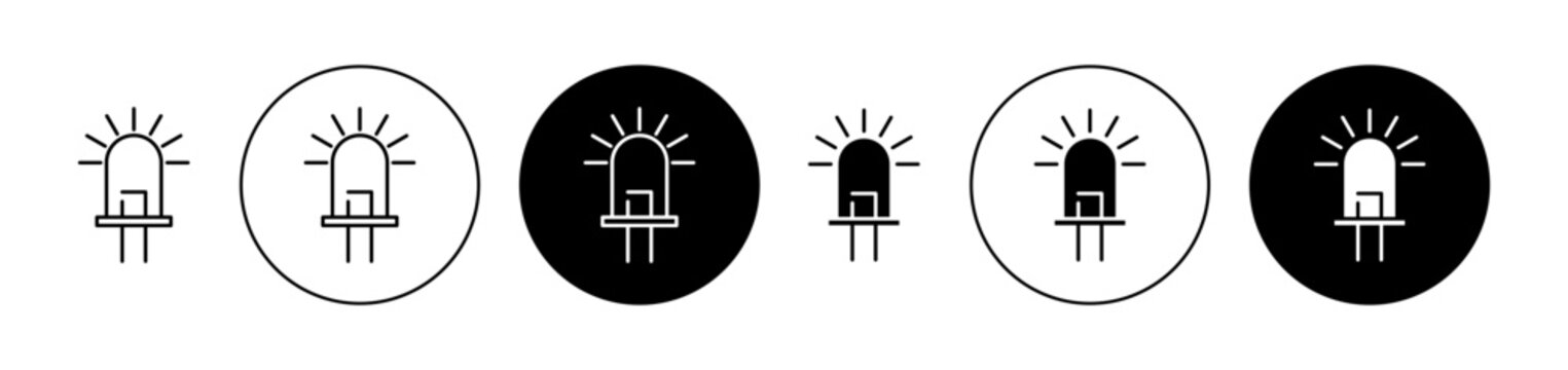 Line icon set for light emitting diode. LED sign for UI designs.
