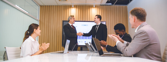 professional businessman person team meeting business partner for a deal agreements partnership...