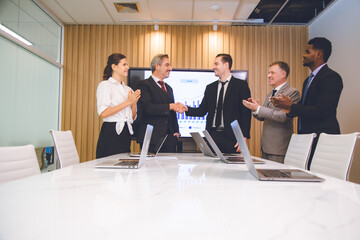 professional businessman person team meeting business partner for a deal agreements partnership...