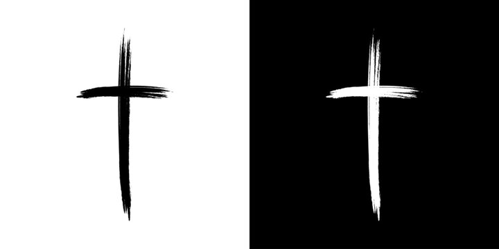 Cross, great religion logo for any purposes. Christian cross illustration.