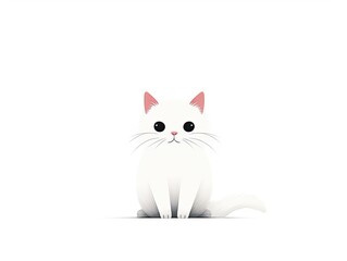 Illustration of a kitten on white. 