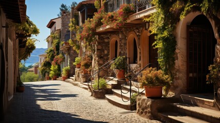 Fototapeta premium beautiful street in the village