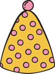 cute hat celebrate party hand drawn doodles and illustrations