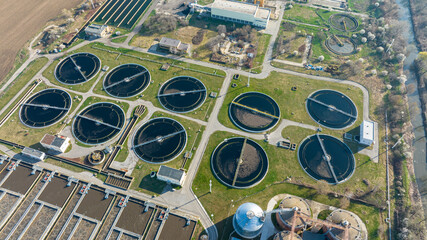 Cleaning construction for a sewage treatment. Wastewater treatment plant.