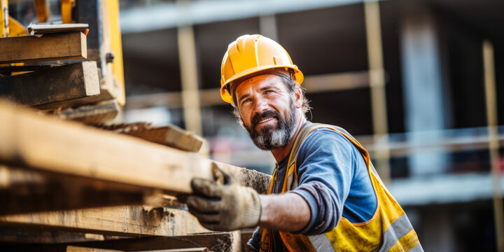 On The Job: Construction Laborer At A Construction Site