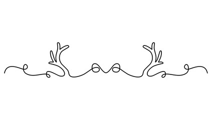 deer horn christmas decoration , line art vector