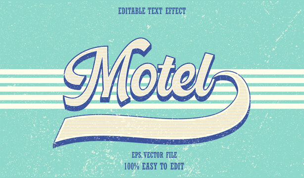 Motel text effect retro vintage style template