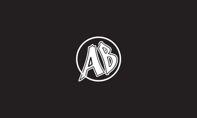 AB, BA, A, B Abstract Letters Logo Monogram