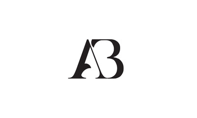 AB, BA, A, B Abstract Letters Logo Monogram