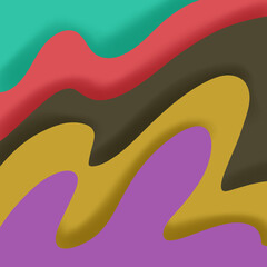 Abstract Colorful 3D Curved Shape Paper Cut Layers Style Graphic Wallpaper Background, Abstract Light Colored Design for Posters Advertising Banner Brochure