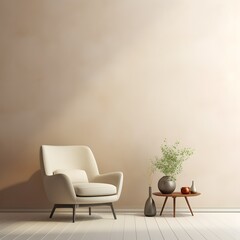 modern living room with armchair