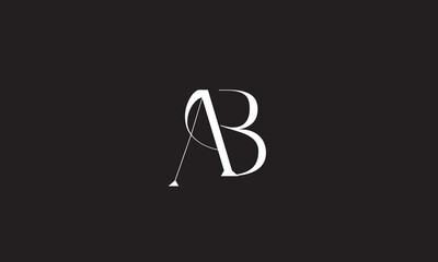 AB, BA, A, B Abstract Letters Logo Monogram