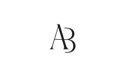 AB, BA, A, B Abstract Letters Logo Monogram