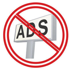 Ads forbidden sign. vector illustration