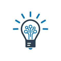 Light bulb with rays of light icon