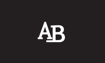 AB, BA, A, B Abstract Letters Logo Monogram