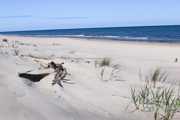 The coast of the Baltic Sea near the city of Leba