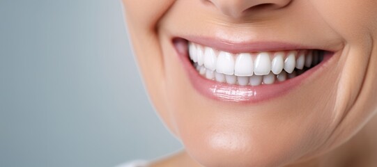 Generative AI, senior woman mouth or teeth smiling, hygiene or dental cleaning cosmetic service