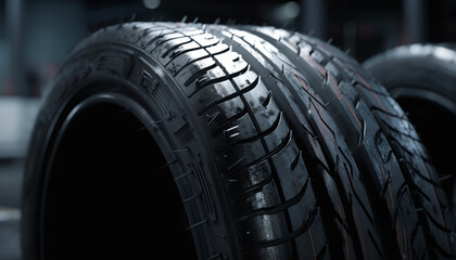 Shiny alloy wheel, wet rubber, slippery traction device, repairing equipment generated by AI