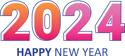 happy new year 2024 greeting background banner logo illustration