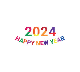 happy new year 2024 greeting background banner logo illustration