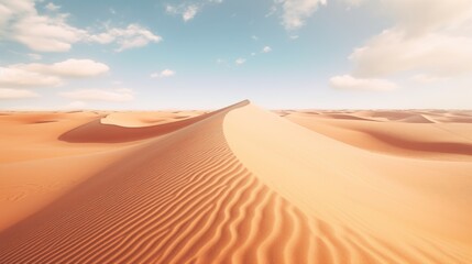 Desert with a blue sky and the sun shining on it