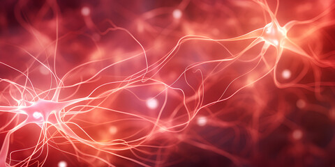 Fantasy human Nervous or blood system. Medical and science 3d illustration. - obrazy, fototapety, plakaty
