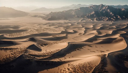 Tranquil scene of majestic mountain range in arid Africa generated by AI