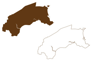 City of Hobsons Bay (Commonwealth of Australia, Victoria state, Vic) map vector illustration, scribble sketch Hobsons Bay map