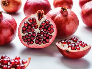 pomegranate on white background