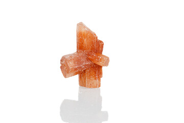 aragonite mineral stone macro on white background