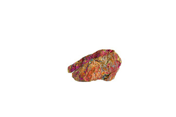 chalcopyrite mineral stone macro on white background